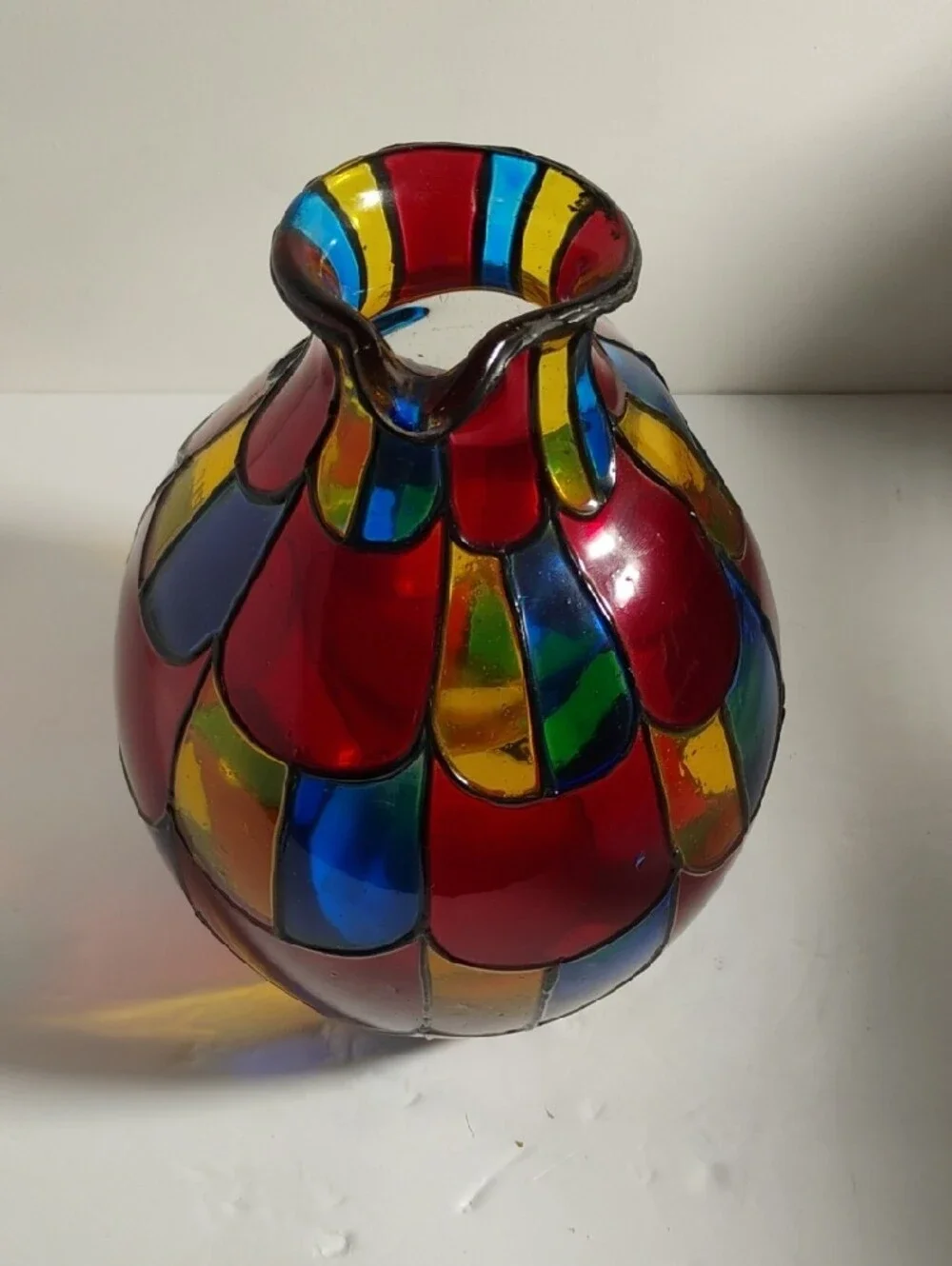 Vidrio Multicolor Stained Glass Style Decorative Wine Chiller Made In Mexico